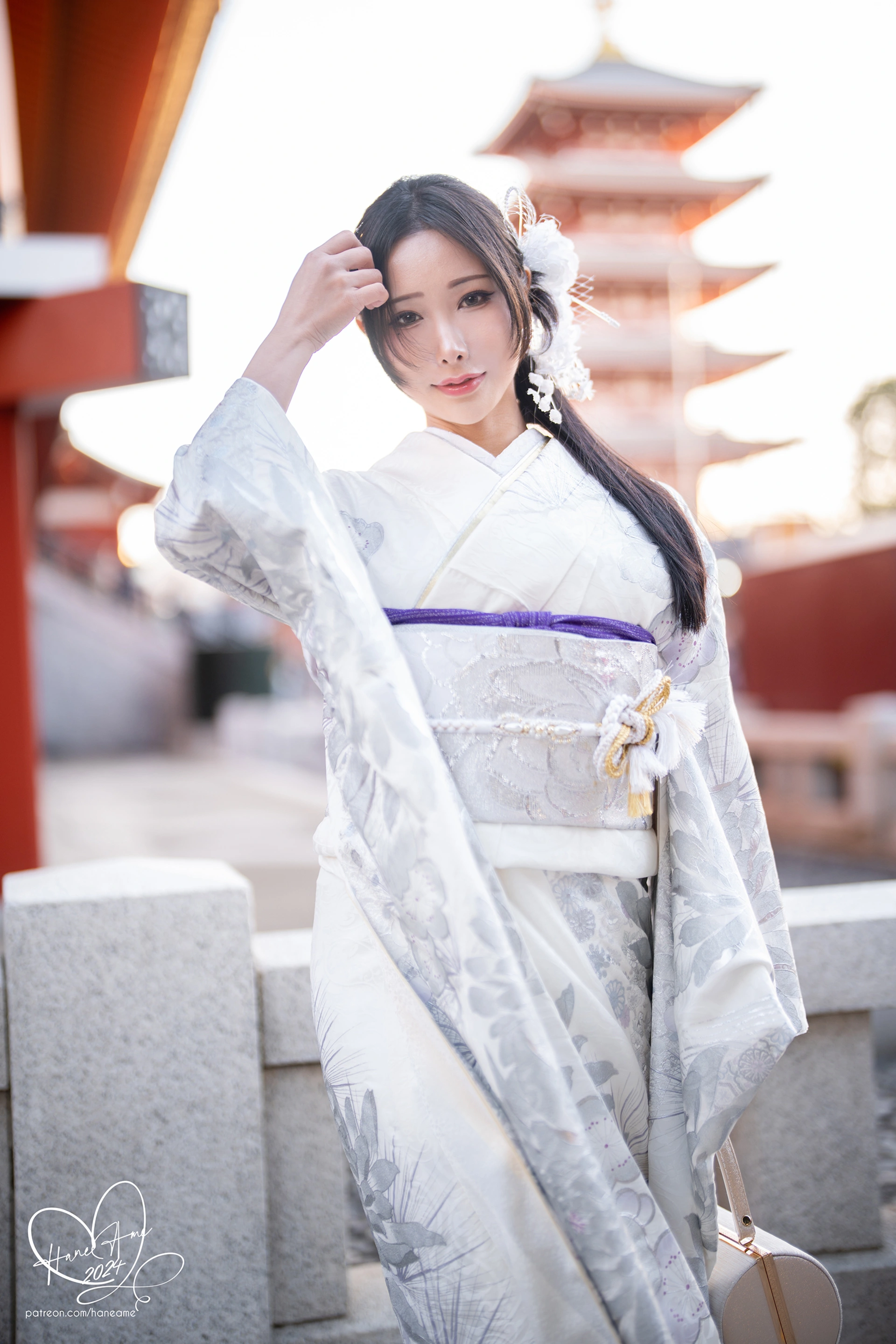 雨波HaneAme – NO.351 Original 2024 New year Silver Kimono 1